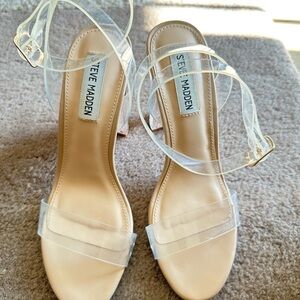 Steve Madden Transparent Strap Heels - Nude